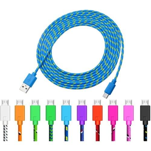 Lieve Nylon Braided Micro USB Cable 1m/2m/3m Data Sync USB Charger Cable For Samsung HTC LG Huawei Xiaomi Android Phone Cables