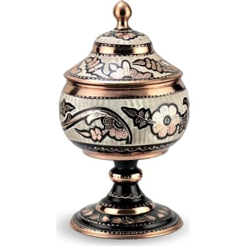 Rose Flower Legs Large Copper Sugar Bowl