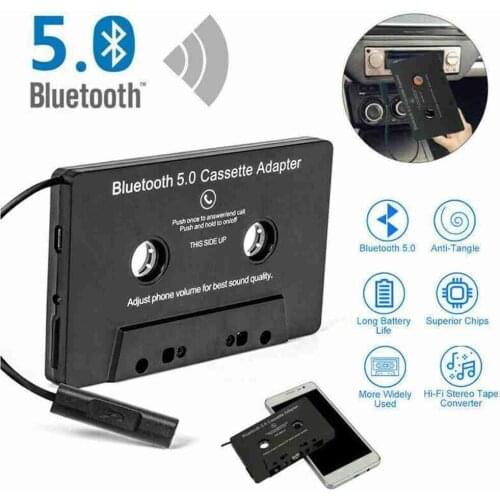 New Car Tape Player Cassette Audio Aux Adapter Smartphone Cassette Adapter Bluetooth 5.0 Converter Aux Music Car Cassette Player