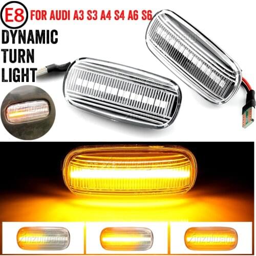 Sequential Flashing LED Turn Signal Side Marker Light Dynamic Interior Light For Audi A3 S3 8P A4 S4 RS4 B6 B7 A6 S6 RS6 C5 C7