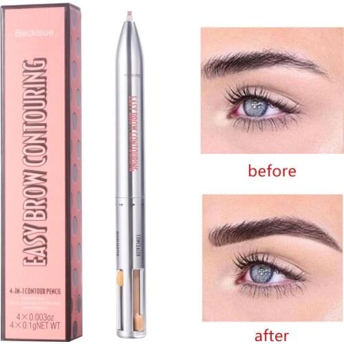 Drop Shipping 4-in-1 Easy to Wear Eyebrow Contour Pen Waterproof Defining Highlighting Eye Brow Eyebrow Pencil Makeup Cosmetic