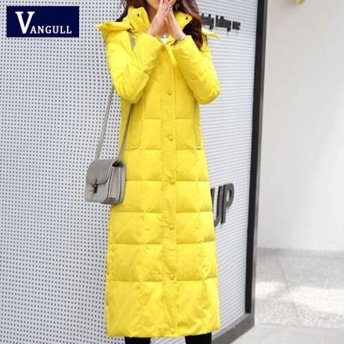 Vangull 4XL New White Duck Down Jacket Women Thick Long Winter Coat Women Hooded Korean Female Puffer Jacket Doudoune Femme 2019