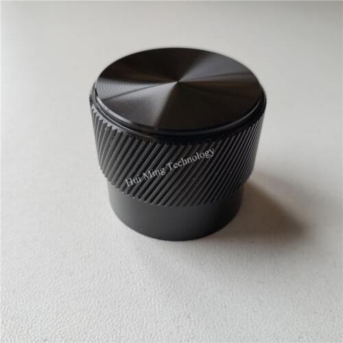 2pcs aluminum knob potentiometer knob Twill 30*25*10mm black O shaft cap Volume Adjusting cap rotating handle instrument machine