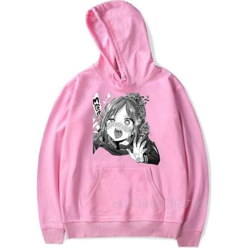 Japan Anime Ahegao Shy Girl Women Men Hoodies Sweatshirt Spring Casual Hip Hop Fashoin Cartoon Pullover Hoodies Premium Cotton