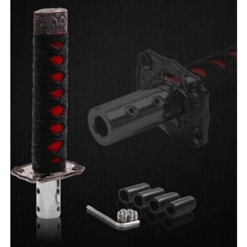 Universal Samurai Sword Gear Shift Knob Shifter Katana Metal Black+Red 15cm