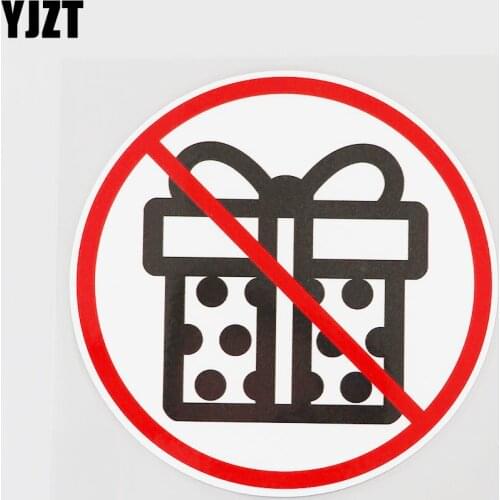 YJZT 11.7CMX11.7CM Gifts Are Forbidden Here PVC Decal Gift Box Car Sticker Label 11B-0275