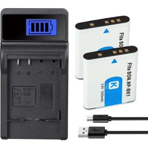NP-BK1 NP BK1 Battery Charger For SONY S750 S780 S950 S980 W190 W370 W180 DSC-S950 NPBK1 Camera Batterie NPBK1 1200mAh