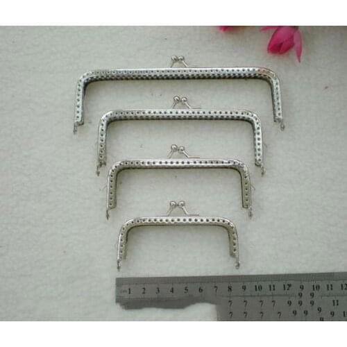 10PCS 12CM Silver Tone Suqare Metal Purse Frame Kiss Clasp Sewing Handle for Diy Bag Craft Bag Making Sewing