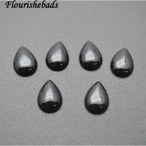 13x18mm Natural Black Onyx Agate Flat Tear Drop Pear Shape Stone Cabochon Cabs 30pc Per Order
