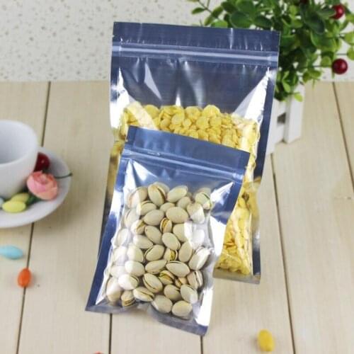 14*20cm Aluminum Foil / Clear Resealable Valve Zipper Plastic Party Packaging Pack Bag, Zip Lock Ziplock Bag Retail Package