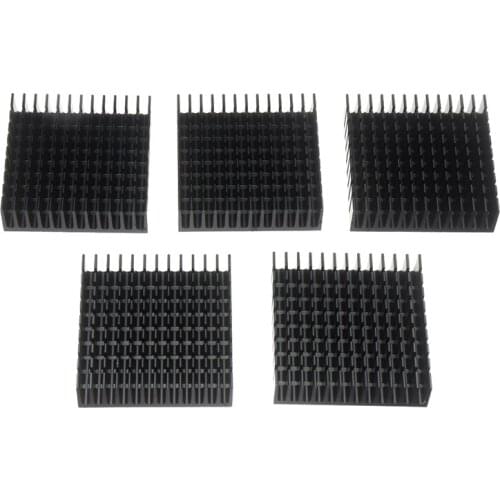 5pcs Black Oxidation Heat Sink Block Module Piece Cooling Aluminum Heatsink For LED Power Transistor 40*40*11mm