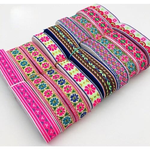 6M/Lot Braid Webbing 2.5cm Ribbon Woven Ribbons Lace Fabric Trim For Cloth Dress Curtain