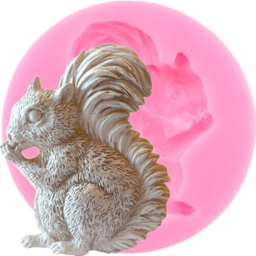 Squirrel with Acorn Silicone Molds Animals Fondant Mold DIY Cake Decorating Tools Candy Resin Clay Chocolate Gumpaste Moulds