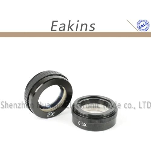 Free Shipping 2pcs/lot 0.5X & 2.0X Industry Microscope Camera Objective Lens For 10A C-MOUNT Lens Barlow Auxiliary Glass Lens