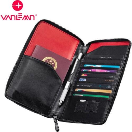 Passport Holder Travel Wallet Leather Men Wallets ID Credit Card Holder RFID Passport Cover Wallet Male Money Bag CardHolder