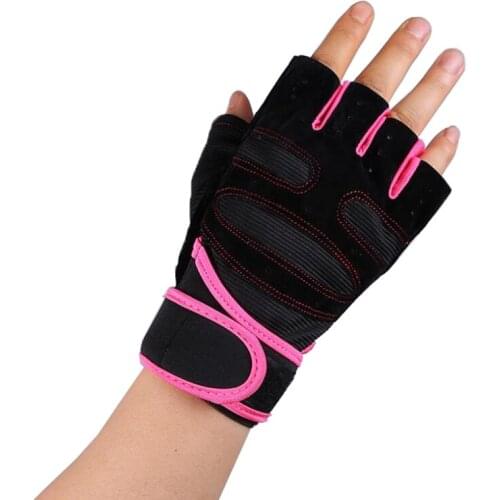 Breathable sports thickening fitness wristband half finger gloves non-slip breathable riding gloves