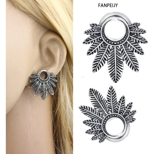 Fanpeijy Screw Ear Tunnels Flesh Earring Gauges Hollow Piercing Ear Plugs Expander Stretcher 2pcs 6=20MM Dangle Piercing Kits