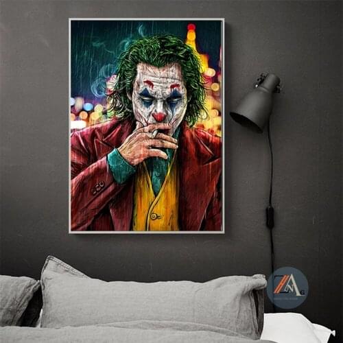 Movie Star Joker Oil Canvas Painting Comic Joker Posters and Prints Wall Decor Painting Wall Pictures for Living Room Decoration