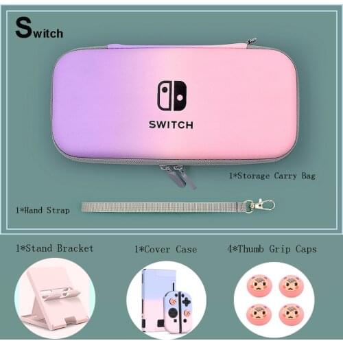 Ns Switch Accessories Kit For Nintendo Switch Console Storage Carry Bag Stand Bracket Holder Joypad Shell Back Cover Thumb Grips