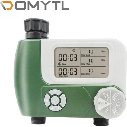 Dual-Outlet Irrigation Controller Solenoid Valve Timer Gardening Drip System Automatic Watering Smart Programmable Tools