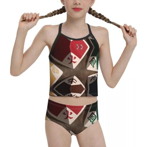 Anime Aesthetics R374 Swimsuit for Children young Girls Print Mizukage Hokage Biquini 2021 Wholesale Girl Swimming Suit