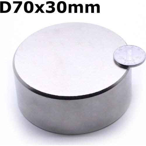 Magnet 1pcs/lot N52 Dia 70x30 mm hot round magnet Strong magnets Rare Earth Neodymium Magnet 70*30mm