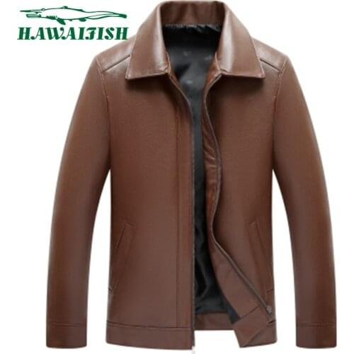 HAWAIFISH Mens Classic Faux Leather Jackets Faux Leather Biker Coats Casual Streetwear Spring Autumn Mens Motorcycle Jacket