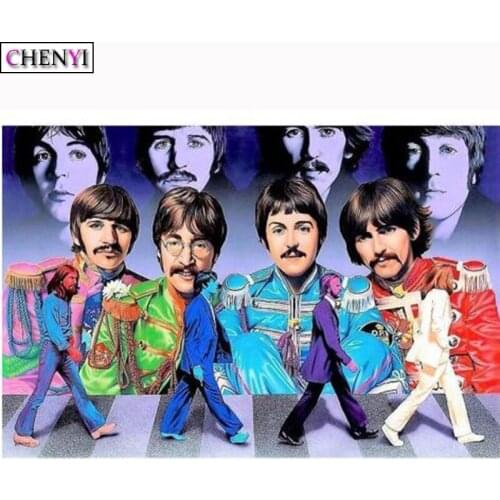 New 5D Diy Diamond Painting Star Rock Band Embroidery Kit Diamond Mosaic Cross Stitch Paint By Number Craft Living Room Decor