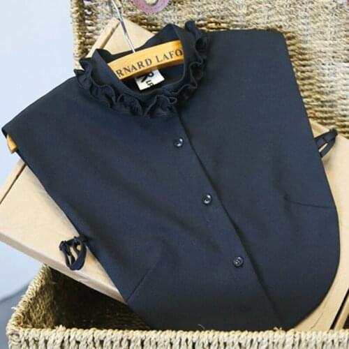 Newly Lapel collier bowtie femme Doll Cotton Peter Pan false Polygonal drill collar Pattern Black fungus wild fake Shirt Collar