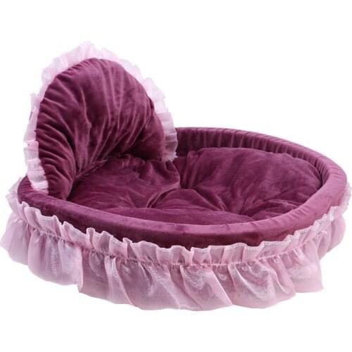 Pet Deluxe Dog and Puppy girl Hot selling new bow lace princess Bed Ultra Comfort Padded Rim Cushion for Dogs May29
