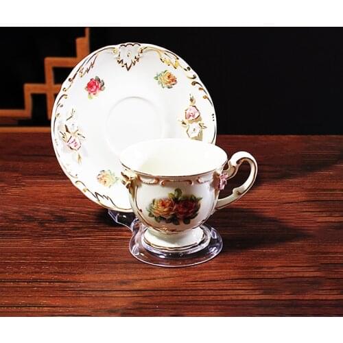 Clear Teacups and Saucer Display Easel Stand Holder