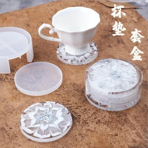 Transparent Silicone Mould Dried Flower Resin Decorative Craft DIY Round coaster storage box Mold epoxy resin molds for jewrly