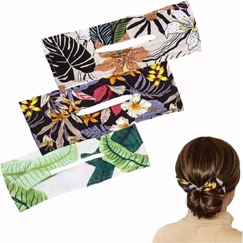 Women Girls Summer Bohemian Hair Bands Lazy Headbands Diy Hair Bun Scrunchies Hair Ties Ponytail Holder Hair Styling Accessories