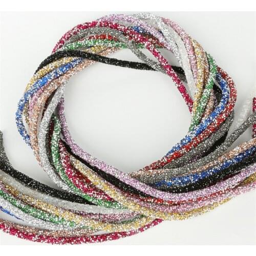 Soft Tube Jewelry Cord Rope 7mm Resin Rhinestone String With 2mm Hole Mix Color For Jewelry Making Necklace Bracelet 1meter/lot