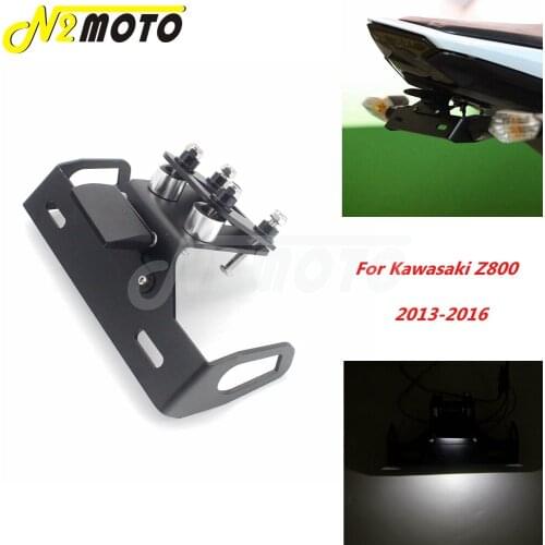 Motorcycle LED Lamp Rear License Plate Holder License Bracket Tail Tidy For Kawasaki Z800 2013 2014 2015 2016 Fender Eliminator