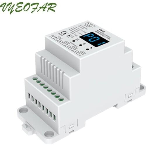 Led RGB RGBW Strip Controller V4-D Receptor Wireless Receiver 12V-24V Input;5A 4 Channel Output LED String Ribbon Din Rail Dim