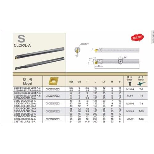 CNC lathe tool cutter bar C0604H SCLCR03-A-3 tungsten steel seismic free shipping