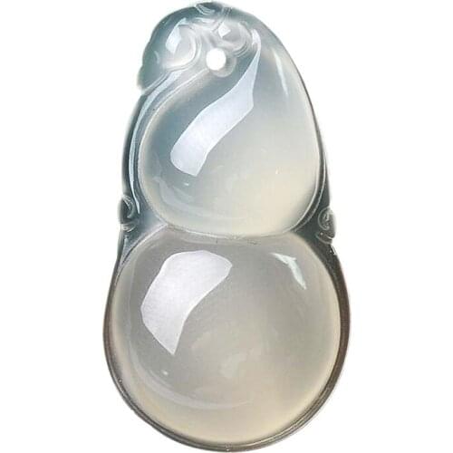 Women Natural Jade Gourd Pendant Green Chalcedony Amulet Gifts For Girls Pink White Ice Jades Stone Charms Accessories Jewellery