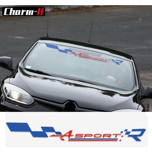 1 Piece Front Window Windsheild Logo Banner Vinyl Decal Stickers for Renault Clio R.S Twingo Megane Captur Sun Visor Stickers