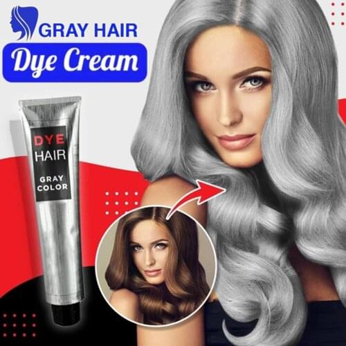 100ml Unisex Fashion Grandma Grey Hair Dye Unisex Diy Fashion Gray Silver Color Super Gray Hair Cream Hair Dye Cream Hair Dye