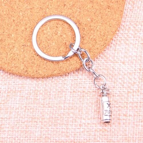 20pcs 23*6*6mm fire extinguisher fireman Pendants DIY Men Car Key Chain Ring Holder Keyring Souvenir Jewelry Gift