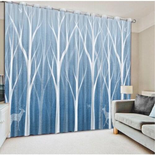 3d home decor modern living room curtains Abstract tree deer fashion home decor window blackout curtains