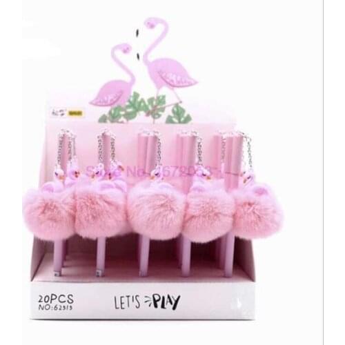 500pcs/lot Pink Flamingo Gel Pen Beautiful Plush Swan Pens For School Writing Girl Gifts Kawaii Neutral Pens School Supplies