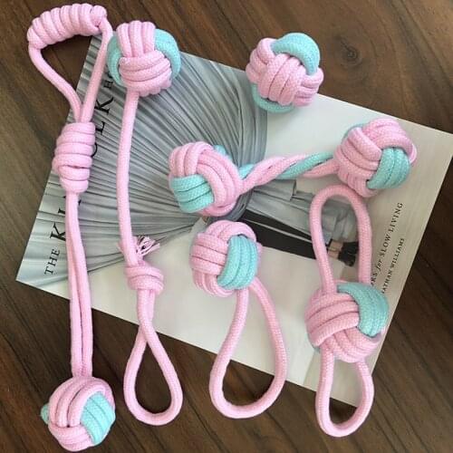 6PCS/Pack Chew Cotton Rope Dog Toy for Dogs Outdoor Teeth Clean Dog Ball Rope Toys for Medium Small Girl Pet Dog Product Toy