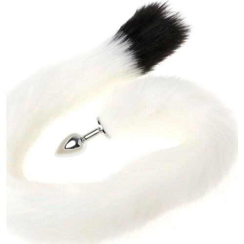 78cm Long Fox Tail Butt Plug Animal Tail Metal Anal Sex Toys For Woman hot sale