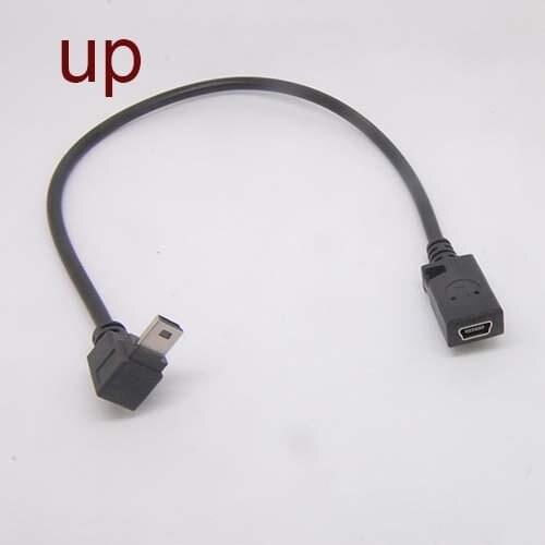 Premium Mini USB Male up Angle to Mini USB Female adaptor converters new