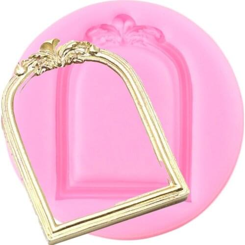Baroque Relief Frame Cake Border Silicone Mold DIY Wedding Candy Chocolate Fondant Molds Clay Resin Moulds Cake Decorating Tools
