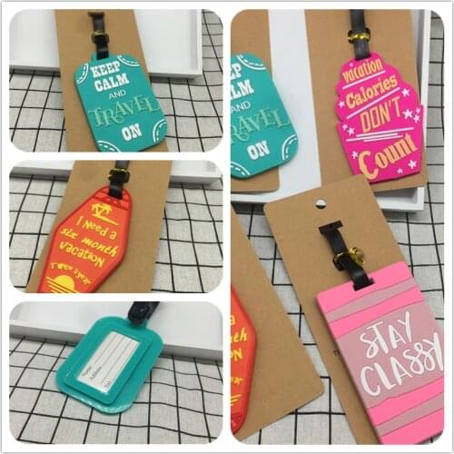 Travel Accessories Keep Calm Luggage Tag Fashion Women Silica Gel Suitcase ID Address Holder Baggage Boarding Tag Portable Label