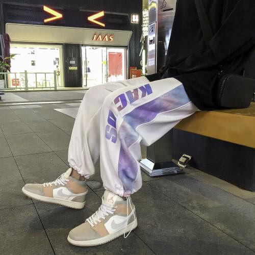 Pants mens pants ins port trend brand sports loose leggings nine-point pants Korean version of the trend guard pants girl