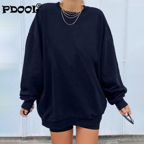 European and American Solid Color Womens Autumn 2021 New Round Neck Lantern Sleeve Loose Casual Top Women
